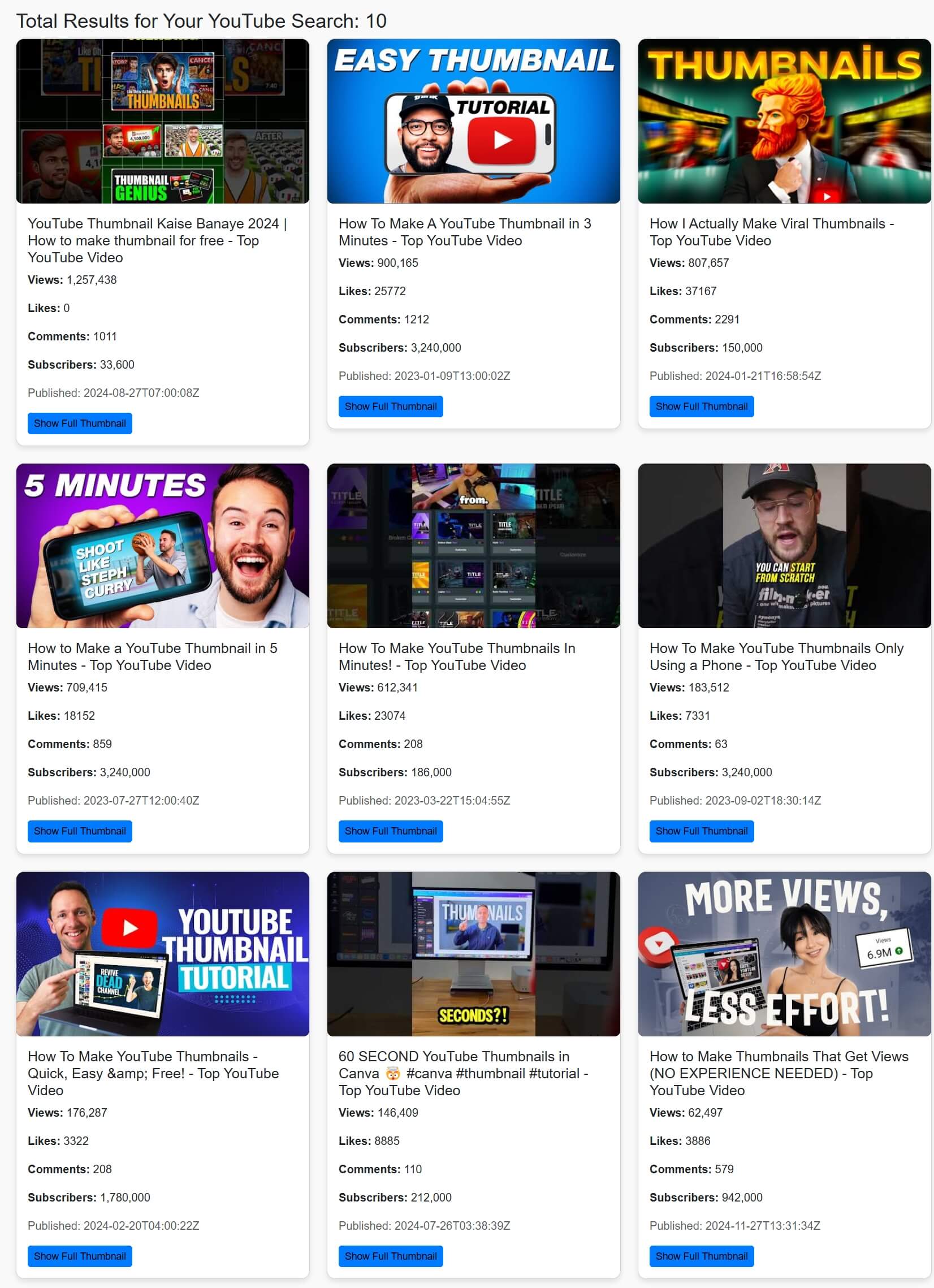 Youtube  Advanced Filter (Personal API – Unlimited)