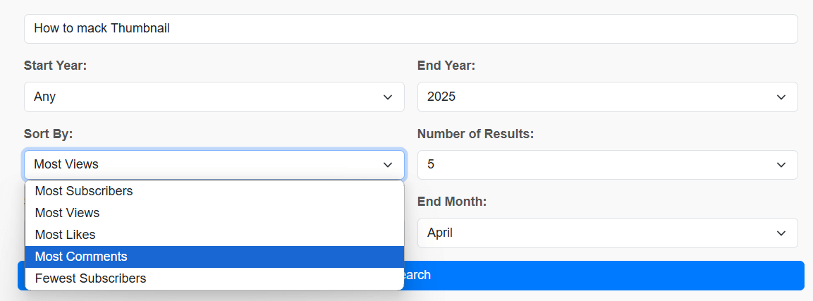 Youtube  Advanced Filter (Limits)